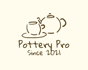 Teapot Cup Drawing logo