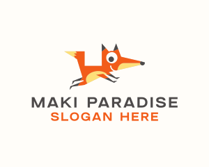 Cute Fox Animal logo design