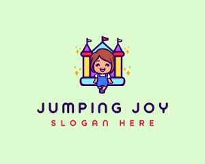 Girl Bouncy Castle  logo design