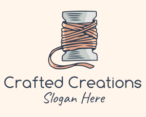 Thread Sewing Spool logo design