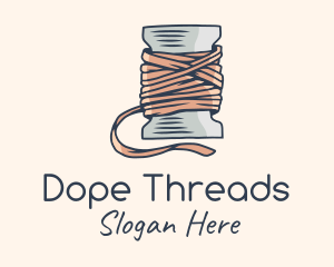 Thread Sewing Spool logo design