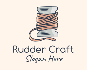 Thread Sewing Spool logo design