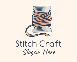 Thread Sewing Spool logo design