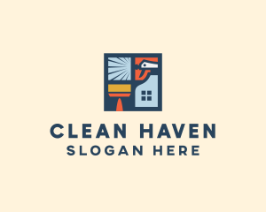 Window Home Cleaning  logo design