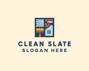 Window Home Cleaning  logo design