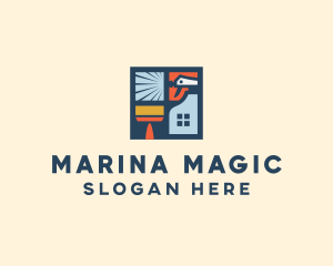 Window Home Cleaning  logo design