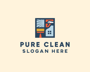 Window Home Cleaning  logo design