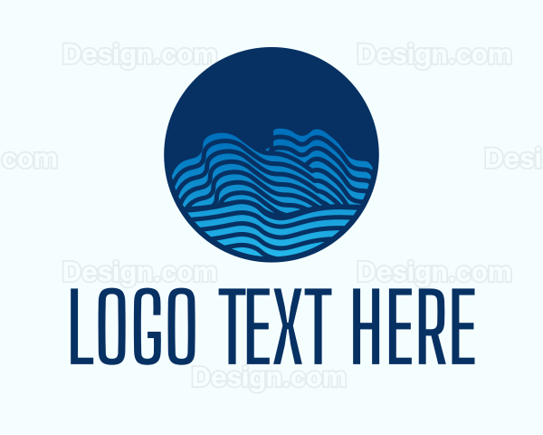 Circle Ocean Waves Logo