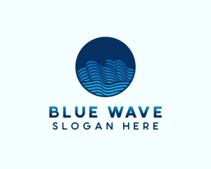 Circle Ocean Waves logo design