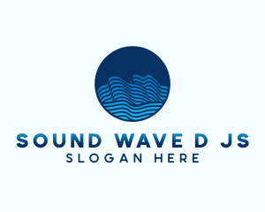 Circle Ocean Waves logo design