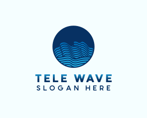 Circle Ocean Waves logo design