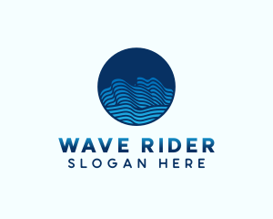 Circle Ocean Waves logo design