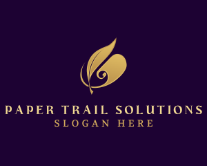 Feather Quill Paper logo design