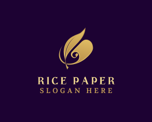 Feather Quill Paper logo design