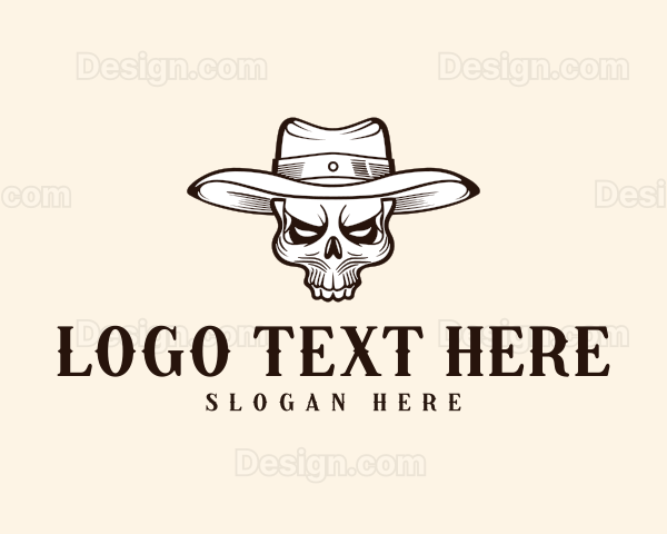 Skull Cowboy Hat Logo