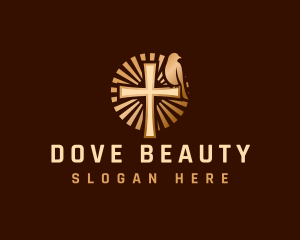 Cross Dove Religious logo design