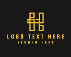 Yellow Geometric Letter H logo