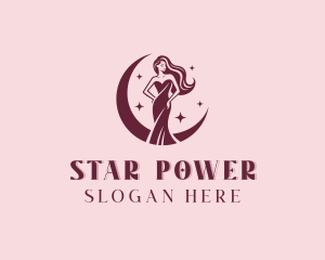 Woman Beauty Gown logo design