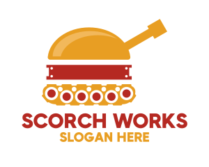 Tank Hamburger Snack  logo design