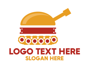 Hamburger - Tank Hamburger Snack logo design