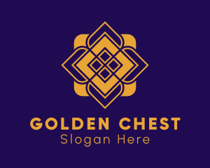 Golden Flower Mandala logo design