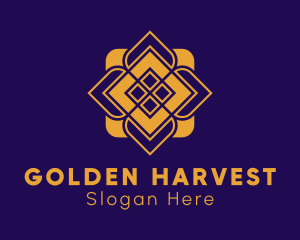 Golden Flower Mandala logo design