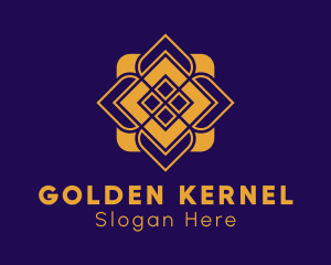 Golden Flower Mandala logo design