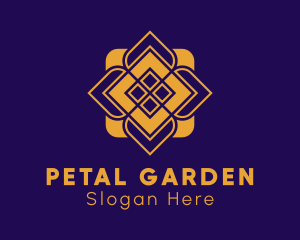 Golden Flower Mandala logo design