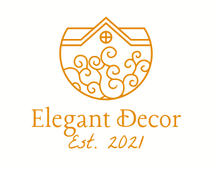 Orange Decorative Mansion logo design