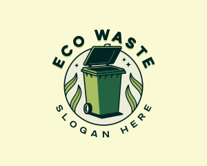 Eco Leaf Trash Bin logo design