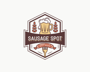 Sausage Beer Pub  logo design