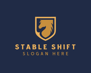 Shield Equine Horse  logo design