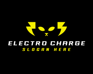 Cat Electric Lightning logo design