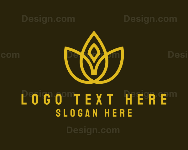 Gold Lotus Flower Logo