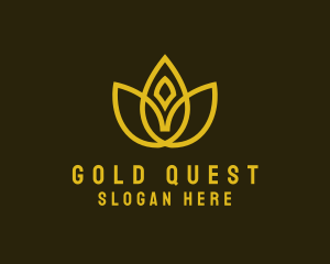 Gold Lotus Flower logo design