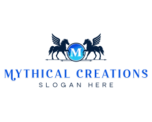 Mythical Horse Pegasus logo design