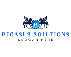 Mythical Horse Pegasus logo design