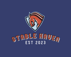 Horse Equestrian Shield logo