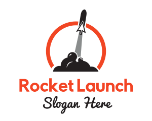 Cursor Rocket Launch logo design