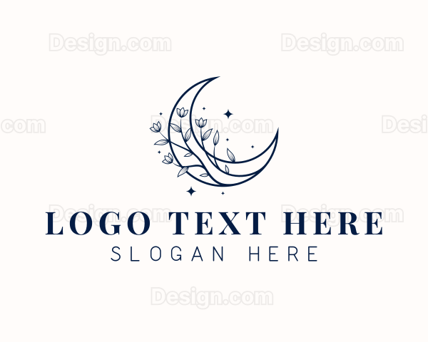 Moon Floral Beauty Logo