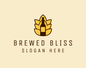 Barley Beer Bottle Label logo design