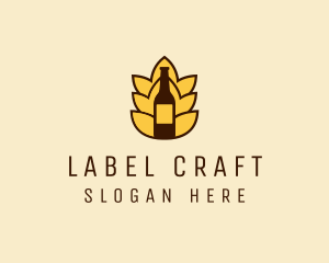 Barley Beer Bottle Label logo design