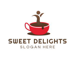 Red Mug Coffee Drink logo design