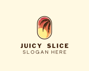 Palm Tree Sunset Holiday logo design