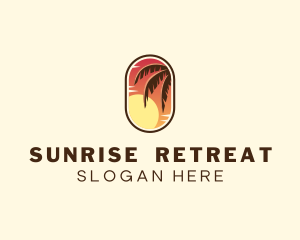 Palm Tree Sunset Holiday logo