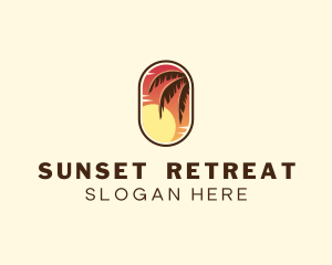Palm Tree Sunset Holiday logo