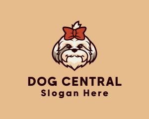 Cute Shih Tzu Dog  logo design