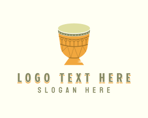 Djembe Musical Drum Logo