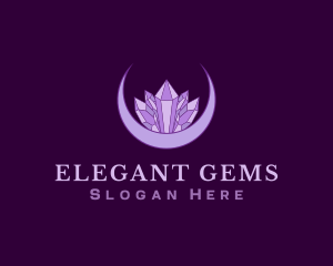 Moon Gem Crystal logo design