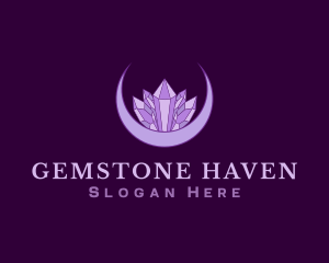 Moon Gem Crystal logo design